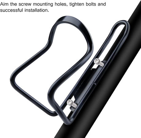 1Pack Lightweight Aluminum Alloy Cycling Bicycle Water Bottle Cage Holder Bracket for Outdoor Activities (Black), Bike Accessories