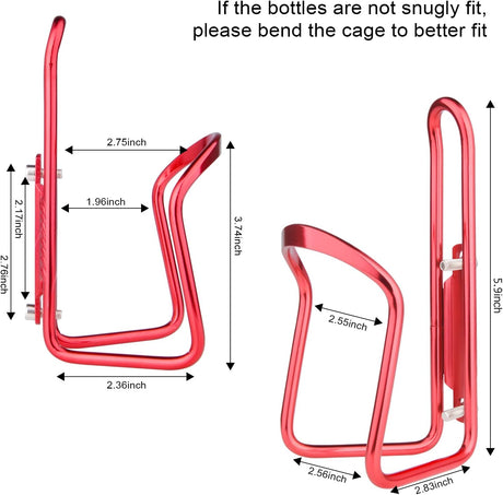 1Pack Lightweight Aluminum Alloy Cycling Bicycle Water Bottle Cage Holder Bracket for Outdoor Activities (Red), Bike Accessories