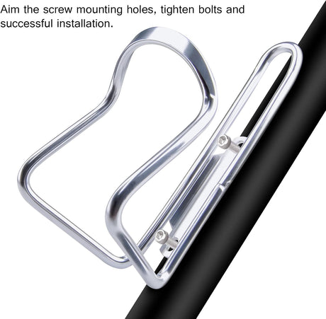 1Pack Lightweight Aluminum Alloy Cycling Bicycle Water Bottle Cage Holder Bracket for Outdoor Activities (Silver), Bike Accessories