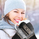 Pack of 3 pairs - Warm winter gloves for women - Extra thick - Knitted imitation - Suitable for cold winter weather (style B)