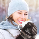 Pack of 3 pairs - Warm winter gloves for women - Extra thick - Knitted imitation - Suitable for cold winter weather (style D)