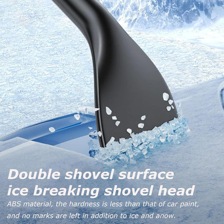 3-in-1 Snow Brush and Ice Scraper for Car Windows - Extendable Snow Remover - 360° Rotating Snow Brush and Ice Scraper with Long Handle (Gray)