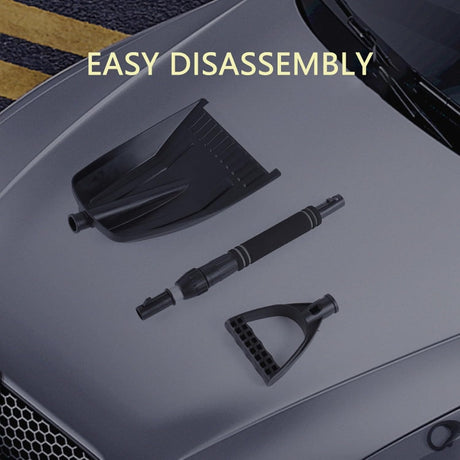 Folding Snow Shovel - Large Capacity | Lightweight & Portable - Wide Snow Clearing Range with Ergonomic D-Shaped Handle and Aluminum Blade - Snow Shovel for Outdoors, Cars, Gardens, Camping, Driveways（Black）