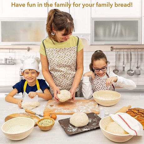 Proofing Basket Ø 23 cm - Bread Baking - Banneton - Proofing Basket Bread - Proofing Basket Round - Rattan Bread Pan - Dough Basket - incl. Dough Cloth | 1 piece