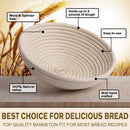 Proofing Basket Ø 25 cm - Bread Baking - Banneton - Proofing Basket Bread - Proofing Basket Round - Rattan Bread Pan - Dough Basket - incl. Dough Linen | 1 piece