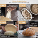 Proofing Basket Ø 25 cm - Bread Baking - Banneton - Proofing Basket Bread - Proofing Basket Round - Rattan Bread Pan - Dough Basket - incl. Dough Linen | 1 piece