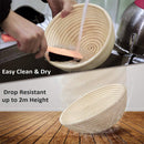 Proofing Basket Ø 25 cm - Bread Baking - Banneton - Proofing Basket Bread - Proofing Basket Round - Rattan Bread Pan - Dough Basket - incl. Dough Linen | 1 piece