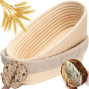 Proofing Basket - Bread Baking - Banneton | 21*15*8cm - Bread Proofing Basket - Oval Proofing Basket - Rattan Bread Pan - Dough Basket - incl. Dough Linen | 1 piece