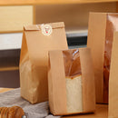 Bread Bag - Kraft paper with transparent window - 30*12*9 cm | Medium baking bag - Suitable for storing bread, cookies, and snacks - Includes resealable tape