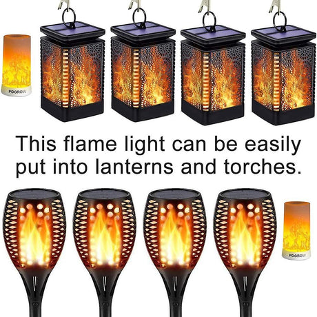 2 sets of Acsery LED flame lamps with remote control. USB rechargeable flame effect