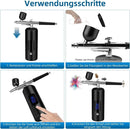 Airbrush Machine - Wireless Spray Gun Set with USB Charging and 3 Speed Modes, for Nail Art, Cake Decorating and Painting