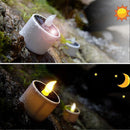 6pcs Solar Powered Heat Lights Outdoor Lights Flameless Flicker IP65 Waterproof Rechargeable LED Lights with Dusk Sensor for Lantern Garden Camping