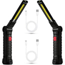 Rechargeable LED Work Light 2 Pack Magnetic COB USB Torch 5 Modes 360° Camping Lamp for Workshop Garage Emergency Auto Inspection Lighting{YG}