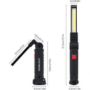 Rechargeable LED Work Light 2 Pack Magnetic COB USB Torch 5 Modes 360° Camping Lamp for Workshop Garage Emergency Auto Inspection Lighting{YG}