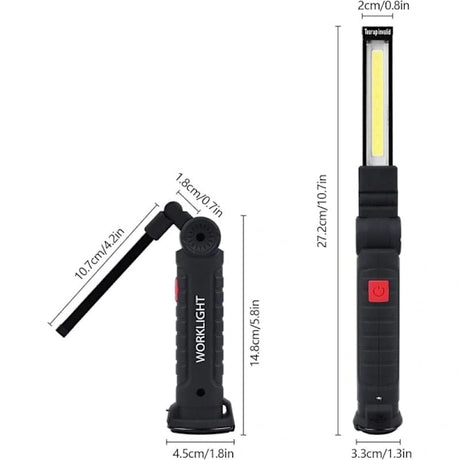 Rechargeable LED Work Light 2 Pack Magnetic COB USB Torch 5 Modes 360° Camping Lamp for Workshop Garage Emergency Auto Inspection Lighting{YG}