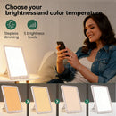 Light Therapy Lamp 12000 Lux UV-Free LED Adjustable Brightness Color Temperature Timer Touch Control Memory Function Compact for Home