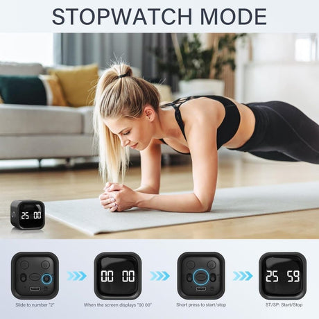 Pomodoro Timer 25/5/10 Min Desk Timer Vibration Volume Adjustable Productivity Clock
