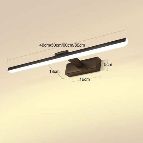 Wall light LED for mirror, adjustable wall light 40-50 cm for bathroom, wardrobe and toilet
