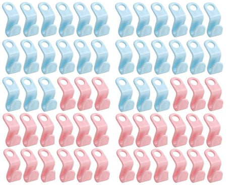Coat Hooks - 60 pieces - Hangers/Hooks - Pink and Blue - Thickened S-shaped