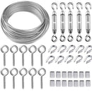 30M/2mm stainless steel wire set with M5 tensioner for plants, clotheslines and railings