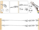 30M/2mm stainless steel wire set with M5 tensioner for plants, clotheslines and railings