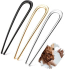 French Hair Clips - Metal 14cm / 5.5 inch - French Twist Clips - French Twist Clips - U-Shaped Clips - Gold, Silver and Black Clips - Large Clips - Pack of 3