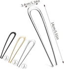 French Hair Clips - Metal 14cm / 5.5 inch - French Twist Clips - French Twist Clips - U-Shaped Clips - Gold, Silver and Black Clips - Large Clips - Pack of 3