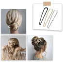 French Hair Clips - Metal 14cm / 5.5 inch - French Twist Clips - French Twist Clips - U-Shaped Clips - Gold, Silver and Black Clips - Large Clips - Pack of 3