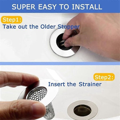 Bathroom Drain Filters - For 1.2-1.6 Inch Drain Holes - Small 1 Inch Conical Stainless Steel Filter - Pack of 4