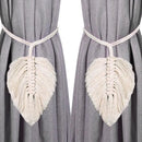 Curtain hooks - 2 sets of hand-woven curtains - curtain cords and curtain leaves