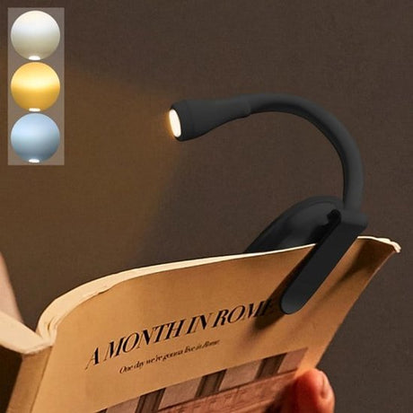 Book Lamp - Rechargeable Reading Lamp with Clip - Adjustable Brightness