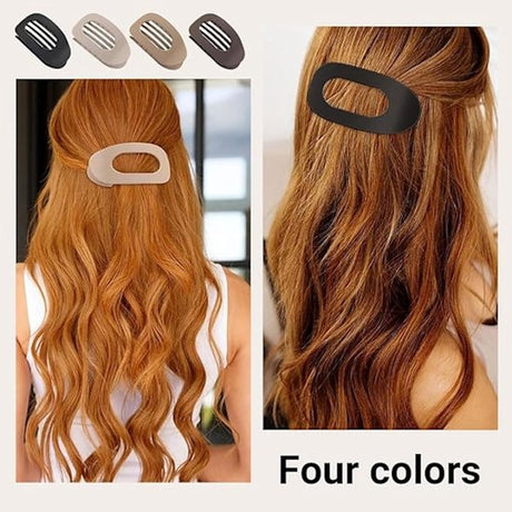 Hair Clips - Flat Hair Clips - Strong Grip Hair Clips with Inner Teeth - Strong Grip Side Hair Clips - 4 Pieces