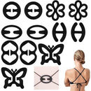 Non-slip bra straps - Racerback bra strap holders - bra strap clips with non-slip buckles and hidden straps - 12 pieces