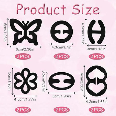 Non-slip bra straps - Racerback bra strap holders - bra strap clips with non-slip buckles and hidden straps - 12 pieces