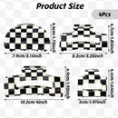 Checkered Claw Clips - Thick Hair - Fine Hair - Curly Hair - Straight Hair - Long Hair Non-Slip Clips - Simple Style Black and White Square Claw Clips - Set of 4 Hair Accessories for Women