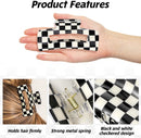 Checkered Claw Clips - Thick Hair - Fine Hair - Curly Hair - Straight Hair - Long Hair Non-Slip Clips - Simple Style Black and White Square Claw Clips - Set of 4 Hair Accessories for Women