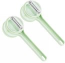 Vegetable Peeler - Fruit and Vegetable Peeler - with Storage Box - Safe and Efficient - Double-Sided Sharp Stainless Steel Blades - Easy to Clean - Process Fruits and Vegetables Easily and Conveniently - Set of 2 (Green)