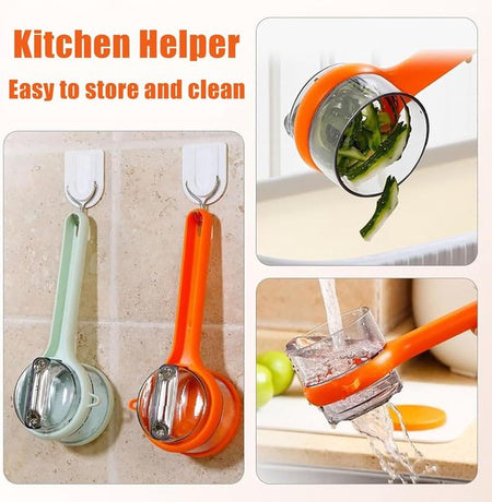 Vegetable Peeler - Fruit and Vegetable Peeler - with Storage Box - Safe and Efficient - Double-Sided Sharp Stainless Steel Blades - Easy to Clean - Process Fruits and Vegetables Easily and Conveniently - Set of 2 (Green)