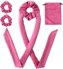 Piece Hair Rollers - Curling Iron for Women - Includes Storage Bag - Creates Long Lasting Curls Without Heat（Pink Red）
