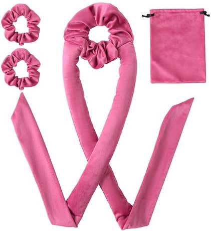 Piece Hair Rollers - Curling Iron for Women - Includes Storage Bag - Creates Long Lasting Curls Without Heat（Pink Red）