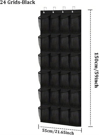 Shoe rack with 24 compartments - Made of sturdy and durable Oxford cloth - Can be hung on a door - Suitable for wardrobes with mesh walls - White