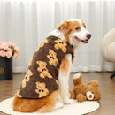 Dog Coat - Cute Bear Pattern - Plush Dog Vest - Winter Dog Coats - Dog Coat - Suitable for medium to large dogs weighing 20-25 kg - Coffee Brown