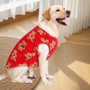 Dog Coat - Cute Bear Pattern - Plush Dog Vest - Winter Dog Coats - Dog Coat - Suitable for medium to large dogs weighing 20-25 kg - Red