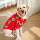 Dog Coat - Cute Bear Pattern - Plush Dog Vest - Winter Dog Coats - Dog Coat - Suitable for medium to large dogs weighing 20-25 kg - Red