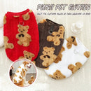 Dog Coat - Cute Bear Pattern - Plush Dog Vest - Winter Dog Coats - Dog Coat - Suitable for medium to large dogs weighing 20-25 kg - Red