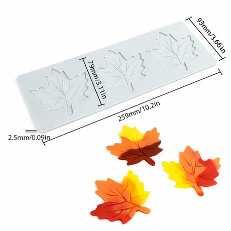 Baking Molds (3-Piece Set) - Silicone Baking Molds - Maple Leaf, Clover, and Snowflake Patterns - Suitable for baking chocolate, candy, and cupcakes, this is a handy tool for creating fun homemade desserts