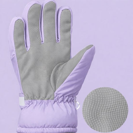 Gloves - Children's Gloves - Children's Ski Gloves - Touchscreen Gloves - Windproof - Warm - Suitable for children from 8 to 14 years in winter - Purple