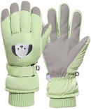 Gloves - Children's Gloves - Children's Ski Gloves - Touchscreen Gloves - Windproof - Warm - Suitable for children from 8 to 14 years in winter - Light green
