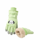 Gloves - Children's Gloves - Children's Ski Gloves - Touchscreen Gloves - Windproof - Warm - Suitable for children from 8 to 14 years in winter - Light green