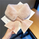 Women's Scarf - Women's Winter Scarf - Thick - Warm - Short Scarves - Plush Cross Scarves - Neck Scarves - Ultra Soft - 75x10 cm - Pink